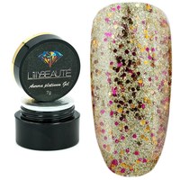 Изображение  Glitter - gel for nail design Lilly Beaute Aurora Platinum Gel 7 g - № 004