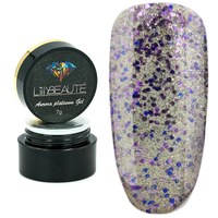 Изображение  Glitter - gel for nail design Lilly Beaute Aurora Platinum Gel 7 g - № 006