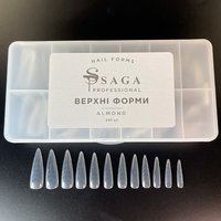 Зображення  Верхні форми для нарощування нігтів Saga Professional Almond, 240 шт