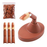 Изображение  Training flexible dummy finger (3 pcs) on a stand for manicure + tips (100 pcs.)