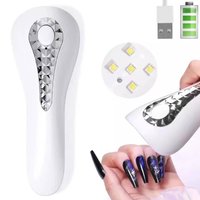 Изображение  Мини UV/LED лампа YC01 на аккумуляторе и с USB шнуром для сушки ногтей, 18 Вт. Белый
