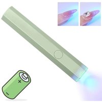 Изображение  Lamp (flashlight) for drying nails (gel tips, top forms, decor) - battery 180mAh and USB, 3 W. Green