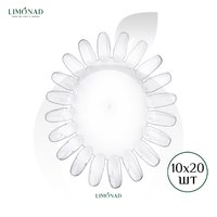 Изображение  Set (10 pcs./pack) of round palette "Chamomile" for 20 tips - for polishes and designs. Transparent