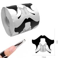 Изображение  Paper forms 6 cm x 7.5 cm (300 pcs.)in a roll) "Black with white" for modeling and nail extensions