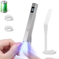 Изображение  UV / LED lamp Led 7 for drying nails, upper forms, decor - on battery and magnetic stand (silver)