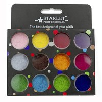 Зображення  Оксамит - кашемір для декору нігтів Starlet Professional 12 кольорів