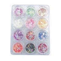 Изображение  Sequins Lilly Beaute packing 12 pcs — Stars, hearts, hexagons multi-colored