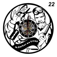 Изображение  Часы настенные виниловые для барбершопа Barber 22