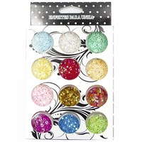 Изображение  Multi-colored confetti stars for decorating nails in a set of 12 pcs
