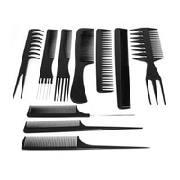 Зображення  Набір гребенів для волосся YRE ТН-110 (10шт) чорні