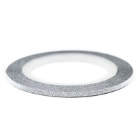 Зображення  Скотч - стрічка для декору нігтів, 2 мм — Срібло з блискітками