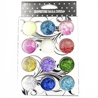 Изображение  Стружка блестки для декора ногтей в наборе из 12 шт — разноцветные