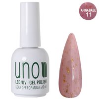 Изображение  Colored milky base UNO Afine Base, with gold leaf flakes, 12 ml. No. 11, Volume (ml, g): 12, Color: 11