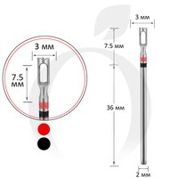Изображение  Carbide cutter Titan Steel Component Bit 05 hollow black and red 3/7.5 mm