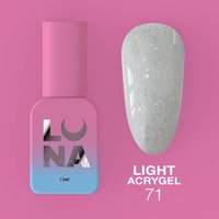 Изображение  Жидкий гель моделирующий для ногтей LUNAMoon Light Acrygel №71, 13 мл, Объем (мл, г): 13, Вариант: 71, Цвет: Серый