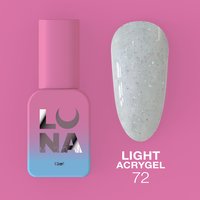 Изображение  Жидкий гель моделирующий для ногтей LUNAMoon Light Acrygel №72, 13 мл, Объем (мл, г): 13, Вариант: 72, Цвет: Серый