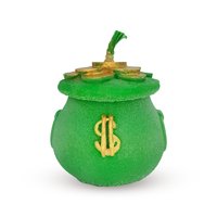 Изображение  Свеча из пчелиного воска "Денежный Котелок" 6.5x6.5 см
