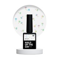 Изображение  Nails of the Day Party top 08 – топ с голографическими бокалами, 10 мл, Объем (мл, г): 10, Цвет: 08