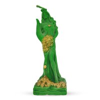 Изображение  Свеча из пчелиного воска "Фортуна" зеленая, 13 см