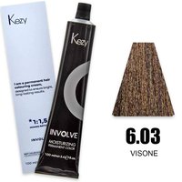 Изображение  Крем-краска для волос Kezy Involve Color 6.03 Wild Mink (темный золотистый блонд), 100 мл, Объем (мл, г): 100, Цвет: 6.03