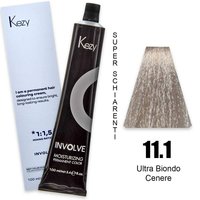 Изображение  Крем-краска для волос Kezy Involve Color 11.1 Ultra Ash Blond (супер блонд пепельный), 100 мл, Объем (мл, г): 100, Вариант: 11.1