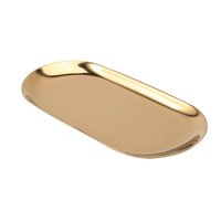 Изображение  Лоток для инструментов металлический прямой Oval-S 8.5х17.5 см, золото
