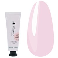 Изображение  Полигель для ногтей Nails Molekula Poly Gel №10 Soft Petal мягкий лепесток, 15 мл, Объем (мл, г): 15, Вариант: 10