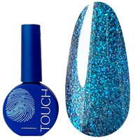 Изображение  Топ без липкого слоя Touch Top Mirror 02 прозрачный с синими блестками, 13 мл, Объем (мл, г): 13, Вариант: 02
