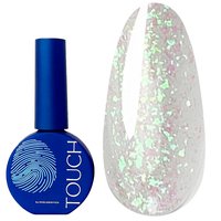 Изображение  Топ без липкого слоя Touch Top Rainbow 01 прозрачный с зелеными хлопьями, 13 мл, Объем (мл, г): 13, Вариант: 01