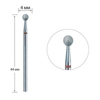 Изображение  Фреза алмазная Touch D040D-F сфера красная 4.0 мм