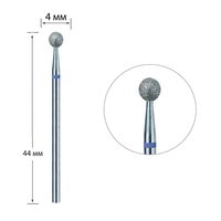 Изображение  Фреза алмазная Touch D040D-М сфера синяя 4.0 мм