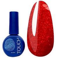 Изображение  Гель-лак на витражной основе с блестками Touch Pixi 01 красный, 9 мл, Объем (мл, г): 9, Вариант: 01