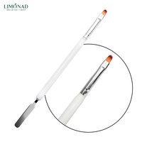 Изображение  Кисть для маникюра Lilly Beaute 2в1 овальная со шпателем белая, 1 шт