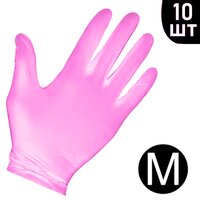 Изображение  Перчатки нитриловые неопудренные розовые 10 шт, M