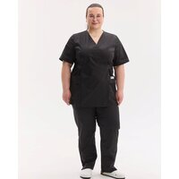 Зображення  Медичний костюм жіночий Кіото чорний +SIZE р. 58, "БІЛИЙ ХАЛАТ" 571-321-679, Розмір: 58, Колір: чорний