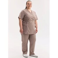 Зображення  Медичний костюм жіночий Кіото мокко +SIZE р. 58, "БІЛИЙ ХАЛАТ" 571-421-679, Розмір: 58, Колір: моко