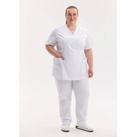Зображення  Медичний костюм жіночий Кіото білий +SIZE р. 64, "БІЛИЙ ХАЛАТ" 571-324-679, Розмір: 64, Колір: білий