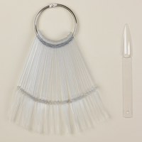 Изображение  Nail polish palette fan on a ring 12 cm 40 pcs, transparent