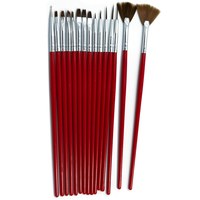 Изображение  Set of brushes for manicure 15 pcs Starlet Professional red