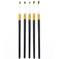 Изображение  Set of brushes for manicure Lilly Beaute 5 pcs flat different sizes – Black-orange