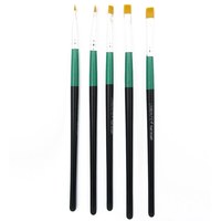 Изображение  Set of brushes for manicure Lilly Beaute 5 pcs flat different sizes – Black-green