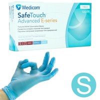 Изображение  Medicom SafeTouch Advanced E-series nitrile gloves, 100 pcs S, Blue