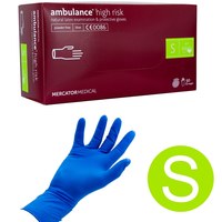Изображение  Latex gloves 50 grams thick, 50 pcs S disposable Mercator Medical Blue