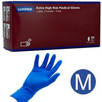 Изображение  Latex gloves 50 grams thick, 50 pcs M disposable LUXIMED