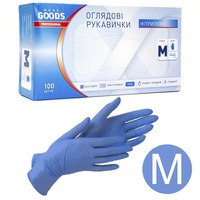 Изображение  Disposable nitrile gloves MORE GOODS 100 pcs, M Blue