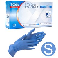 Изображение  Disposable nitrile gloves MORE GOODS 100 pcs, S Blue