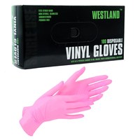 Изображение  Disposable vinyl gloves Westland 100 pcs, S pink
