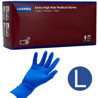 Изображение  Latex gloves 50 grams thick, 50 pcs L disposable LUXIMED