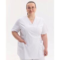 Изображение  Медицинская рубашка женская Киото белая +SIZE р. 60, "БЕЛЫЙ ХАЛАТ" 574-324-679, Размер: 60, Цвет: белый