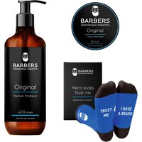 Изображение  Gift set for men Barbers Caffeine &amp; Lemongrass Shampoo Original 400 ml + Beard Balm Original 50 ml&nbsp;